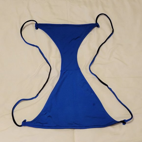 ❣️HP❣️Reversible black & blue tie string bikini bottoms. mix & match Sz:M - Picture 3 of 4